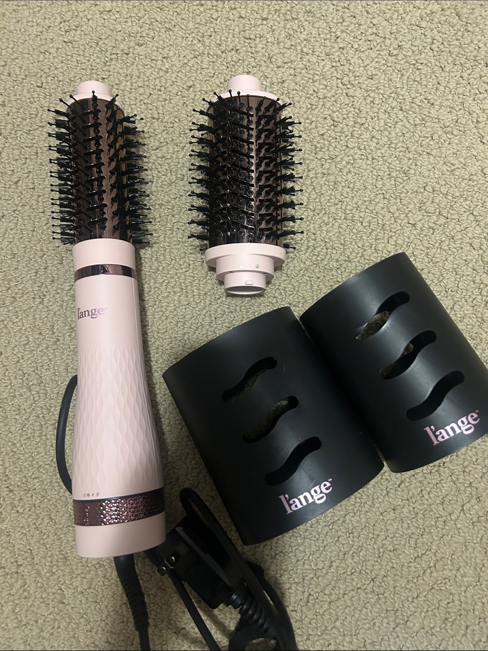 l'ange Pink Hot Air Brush with Two Barrel Attachments